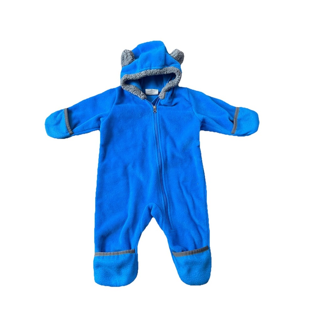 Columbia Bear Ears Feet Hand Covers Fleece Snowsuit Boys 3-6 M Detroit Lions Fan